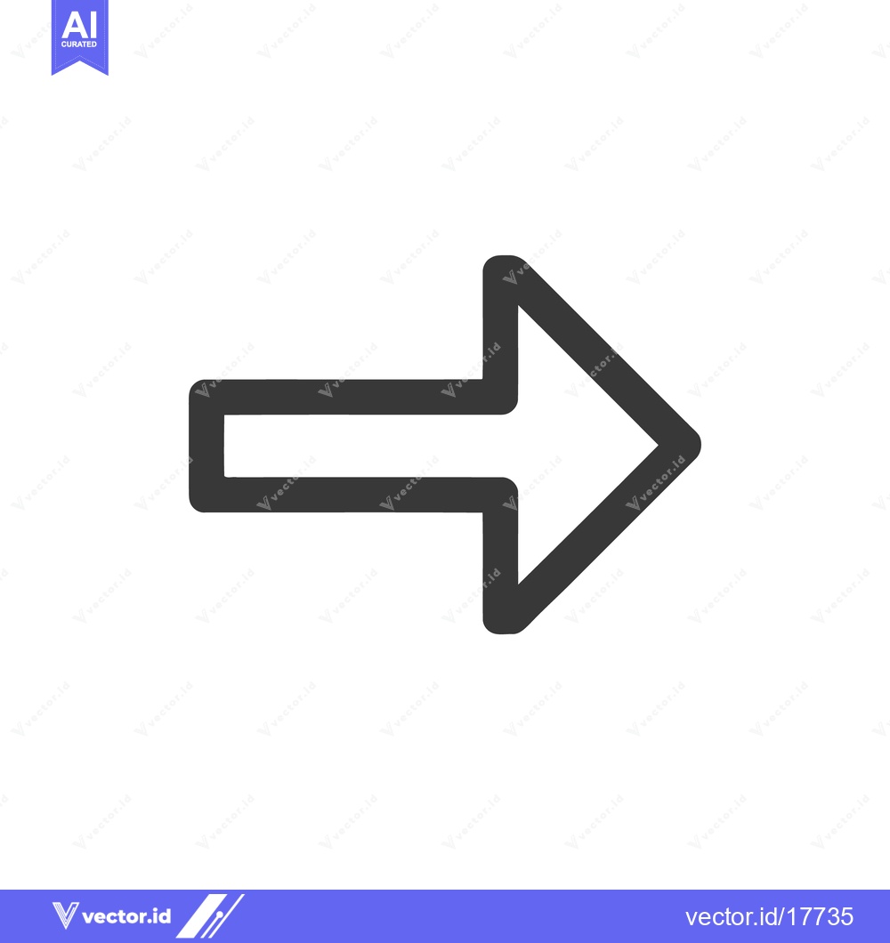 Premium Vector dari Bold Right Arrow Icon: Simple, Modern Navigation Symbol on White