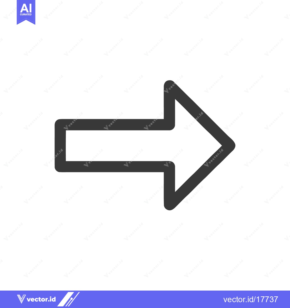 Premium Vector of Bold Arrow Icon: Simple, Modern, Directional, Graphic Element on White