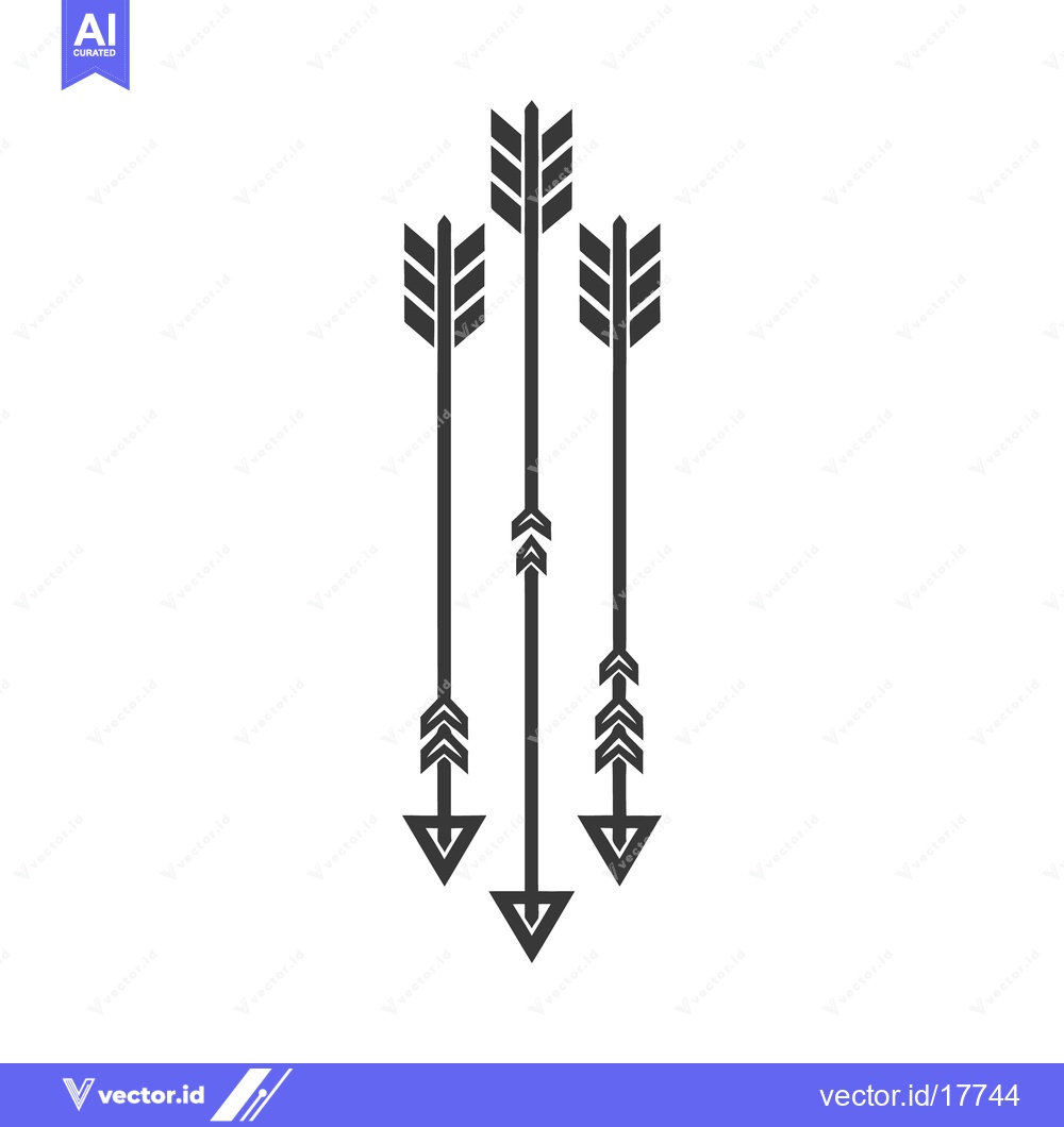 Premium Vector dari Three stylized arrows pointing downwards in black silhouette