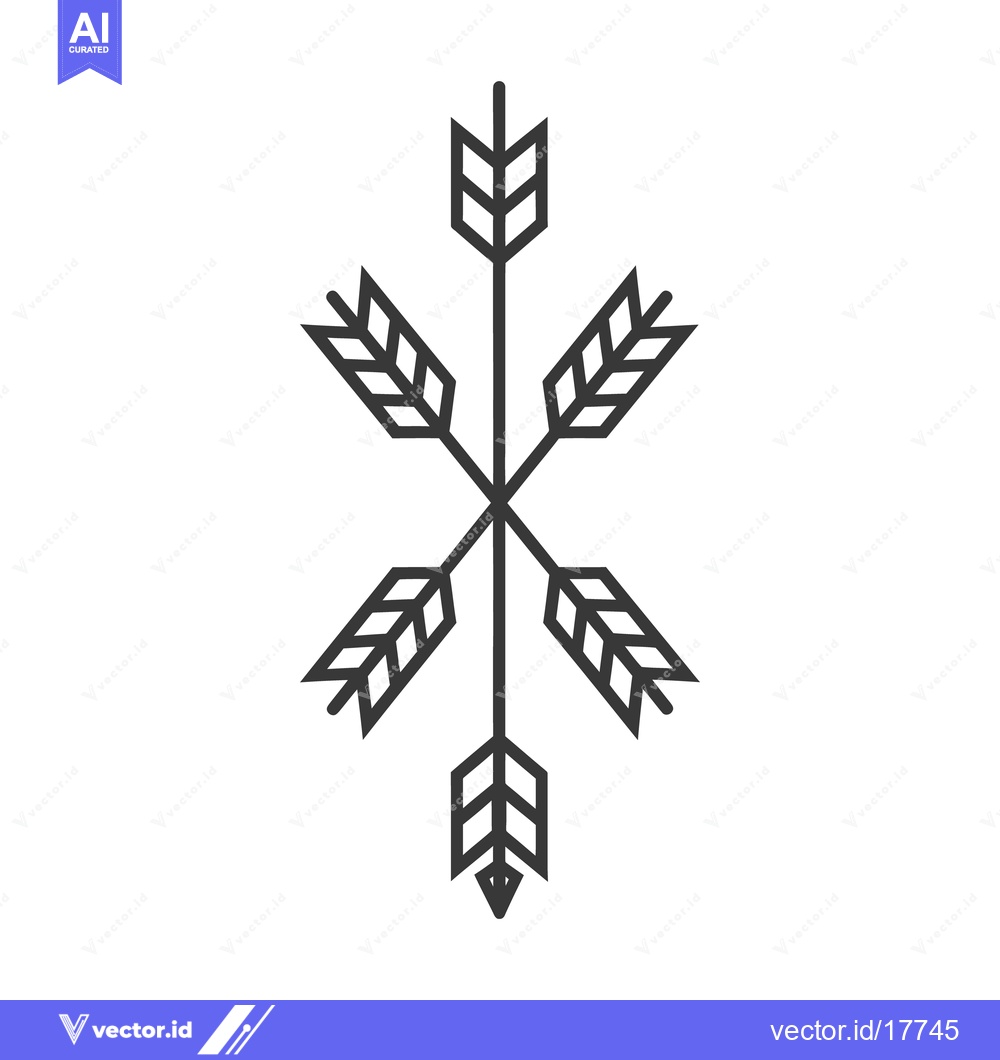 Premium Vector of A symmetrical design showing five arrows intersecting in the center