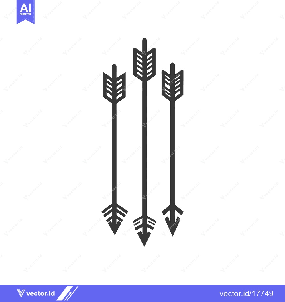 Premium Vector dari Three stylized black arrows are depicted against a white background