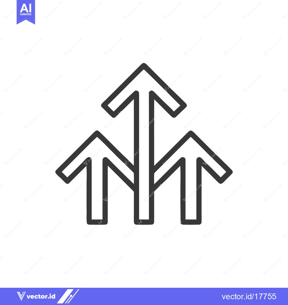 Premium Vector of Ascending Arrows: Minimalist Growth Icon with Unified Direction and Pr