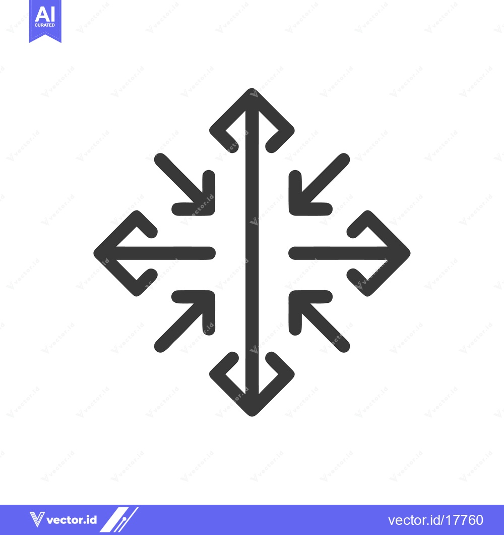 Premium Vector of Symmetrical Directional Arrows, Geometric Design, Expansion, Contracti
