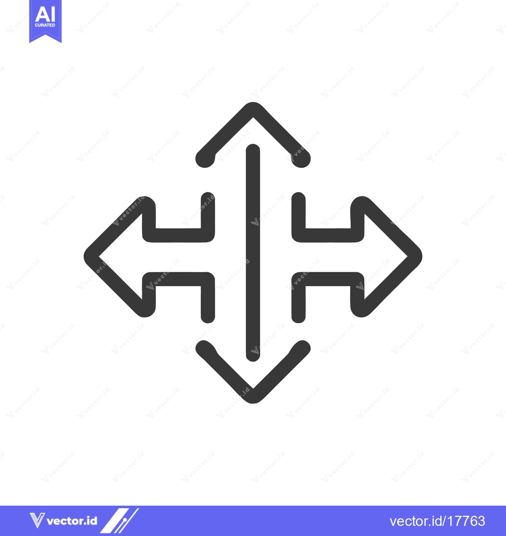 Premium Vector dari Expand Arrows Icon: Up, Down, Left, Right - Navigation Symbol