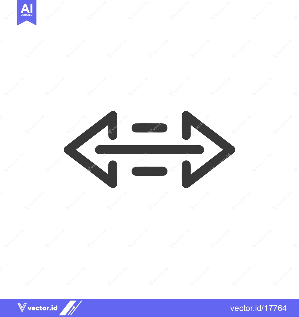 Premium Vector of Directional Arrows with Horizontal Lines, Simple Black Icon on White B