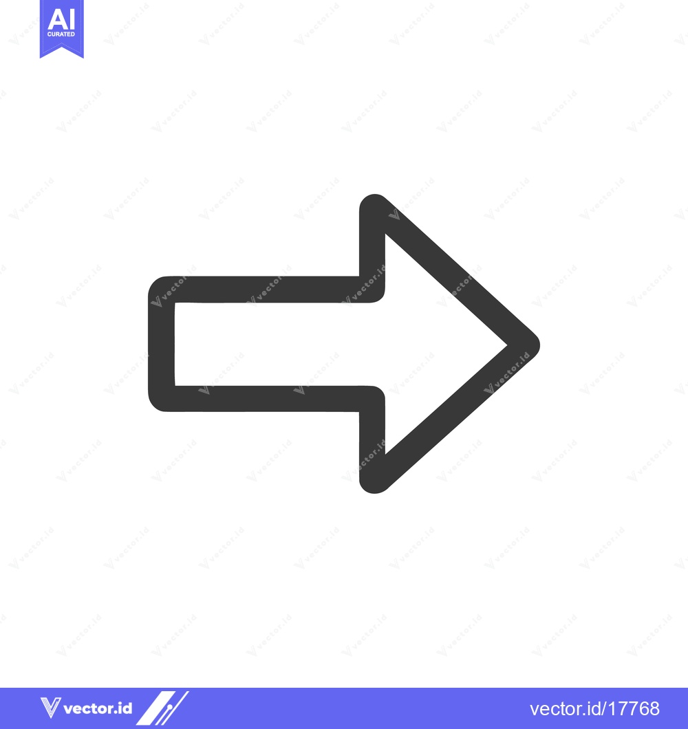 Premium Vector dari Simple Dark Arrow Pointing Right on White Background, Minimalist Desig