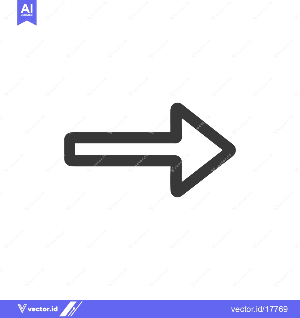 Premium Vector of Bold Right Arrow Icon: Minimalist Gray Vector Graphic
