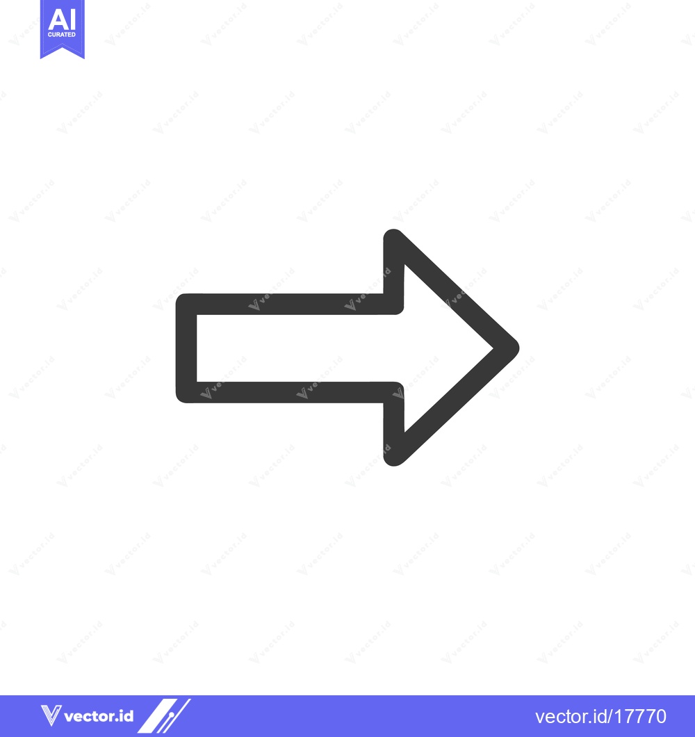 Premium Vector dari Bold Gray Right Arrow Icon: Minimalist Vector Graphic Design
