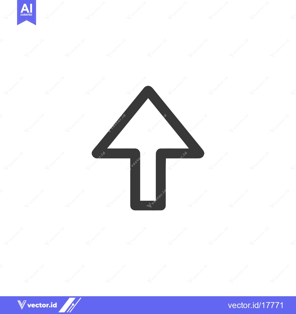 Premium Vector dari Bold Up Arrow Icon: Simple, Modern, Directional Symbol on White