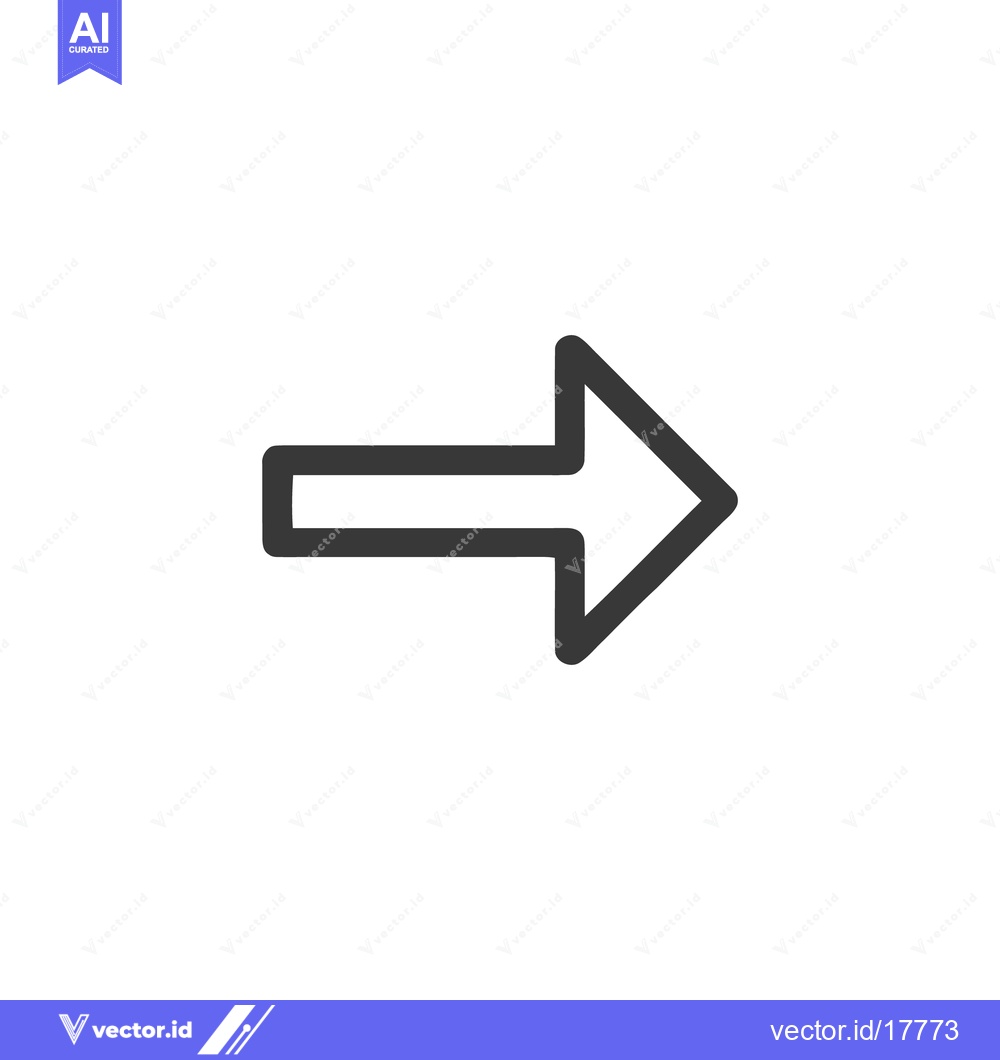 Premium Vector dari Bold Right Arrow Icon: Simple, Modern Navigation Symbol on White Backg