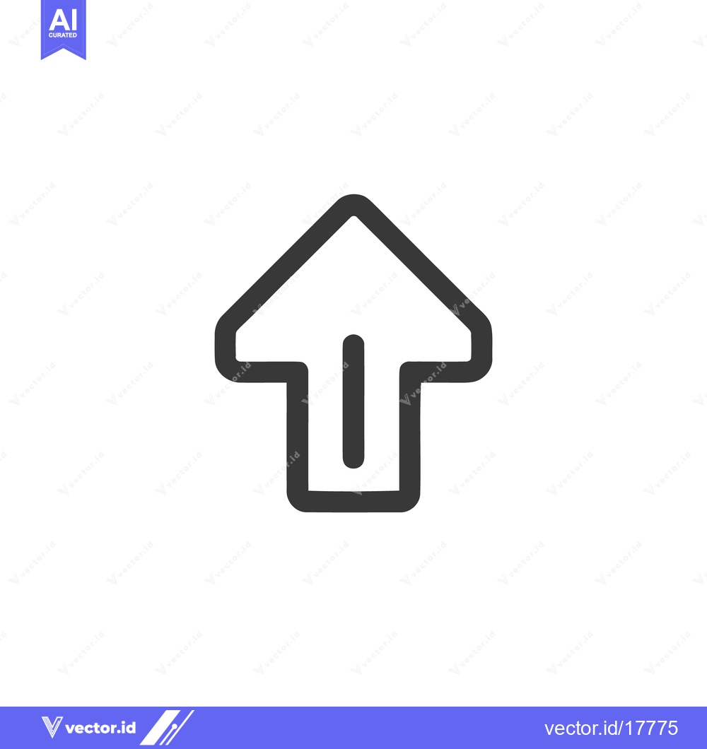 Premium Vector dari Bold Up Arrow Icon: Minimalist Design on White Background