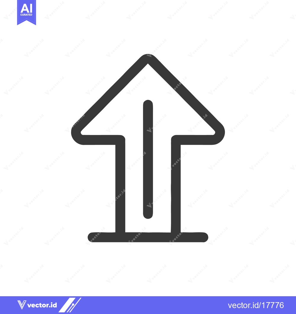 Premium Vector dari Minimalist Upward Arrow Icon with Central Line, Directional Symbol
