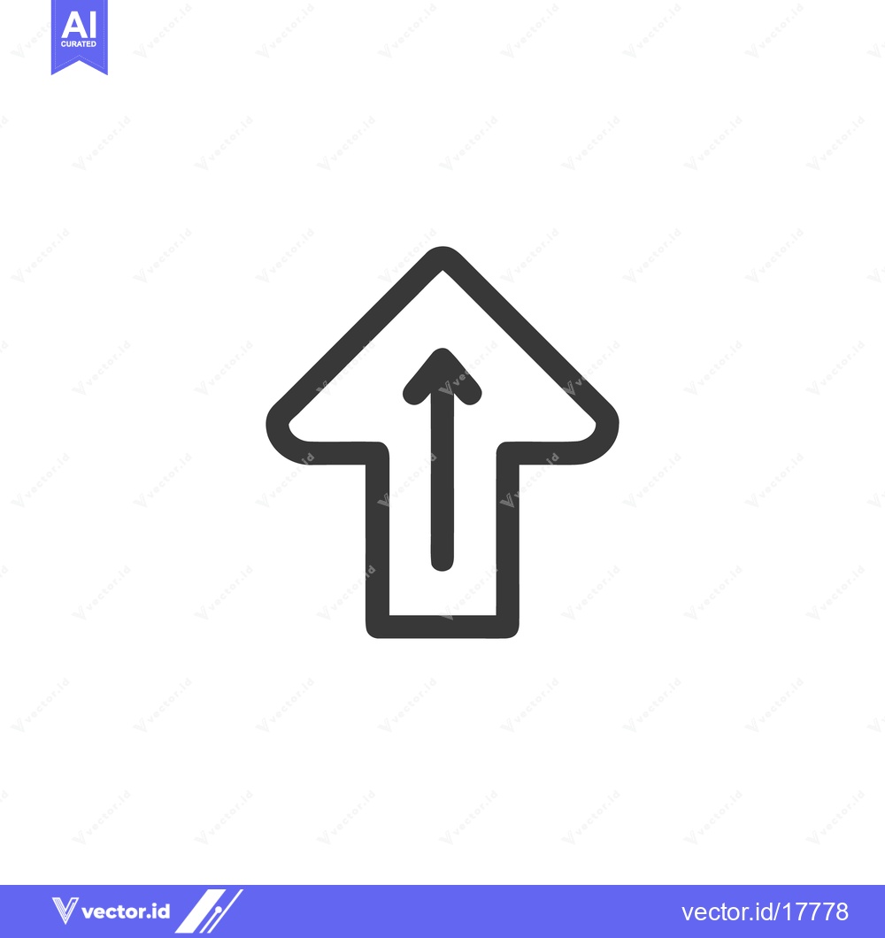 Premium Vector of Bold Arrow Icon Pointing Upward on White Background