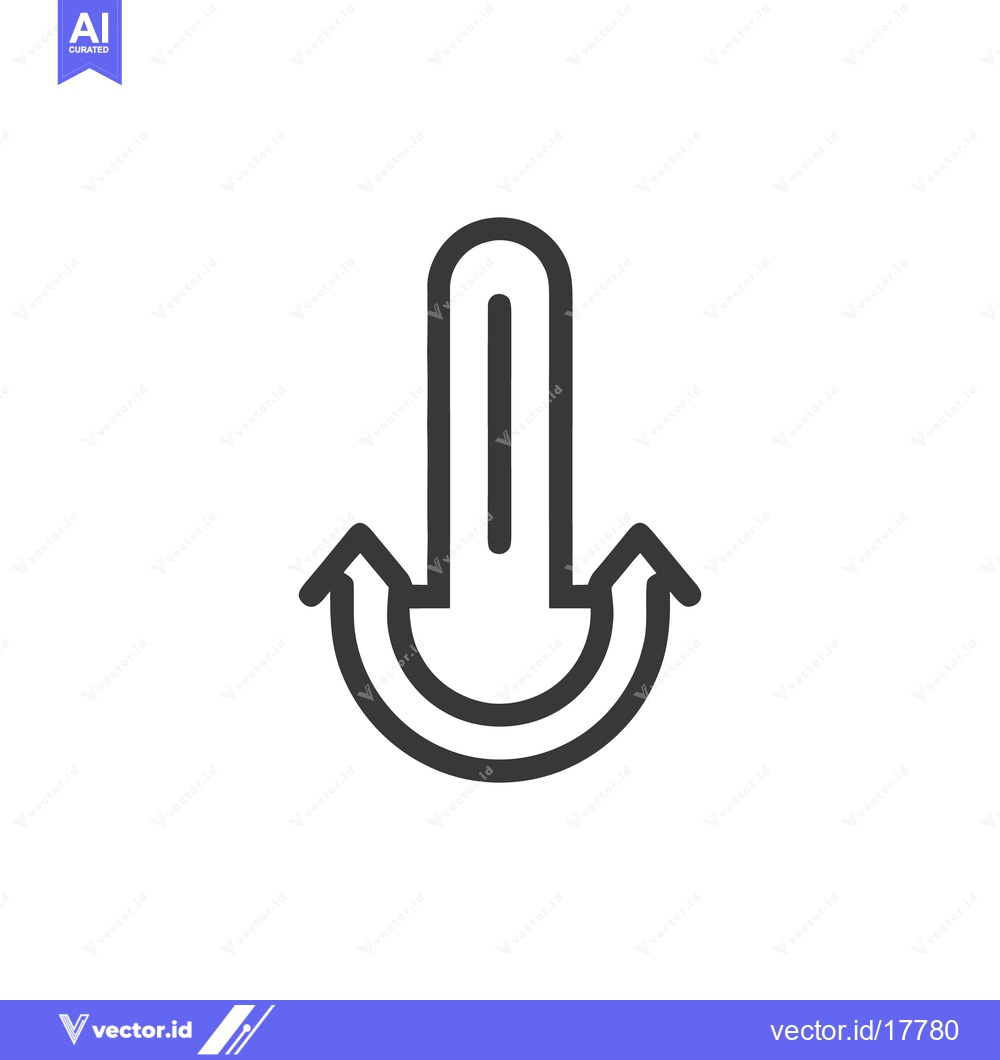 Premium Vector dari Dual Directional Arrow Icon: Upward Thrust with Curved Return
