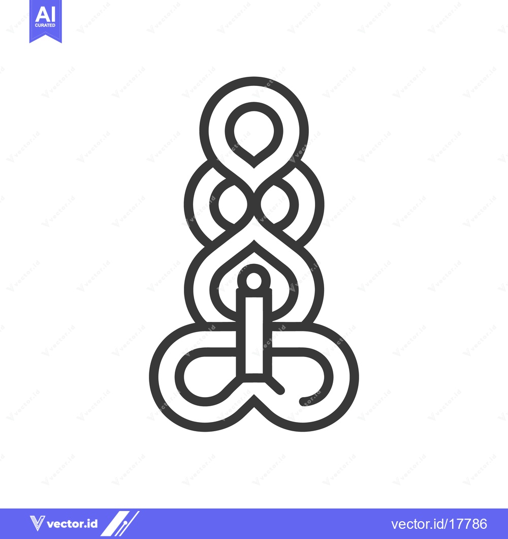 Premium Vector of A symmetrical black line drawing of interconnected geometric shapes