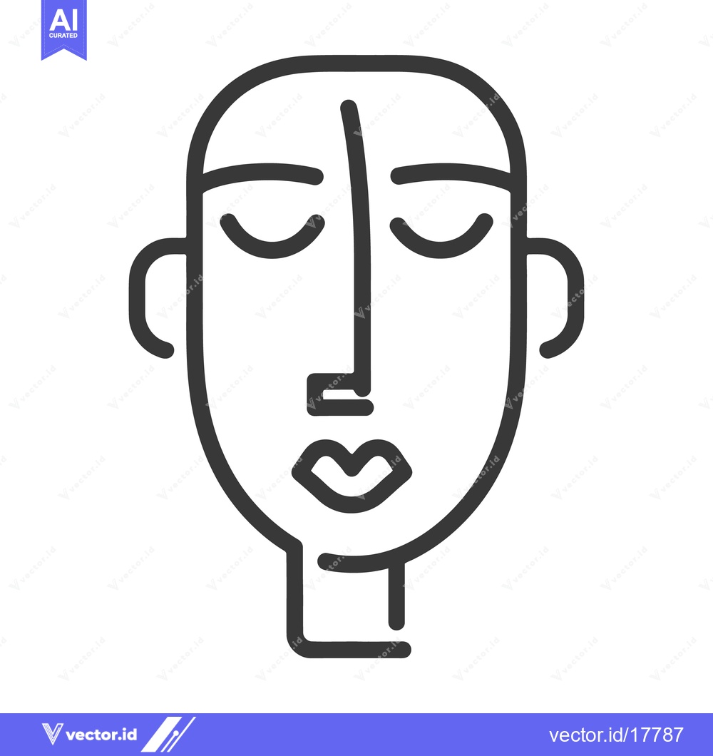 Premium Vector dari A minimalist line art illustration of a human face