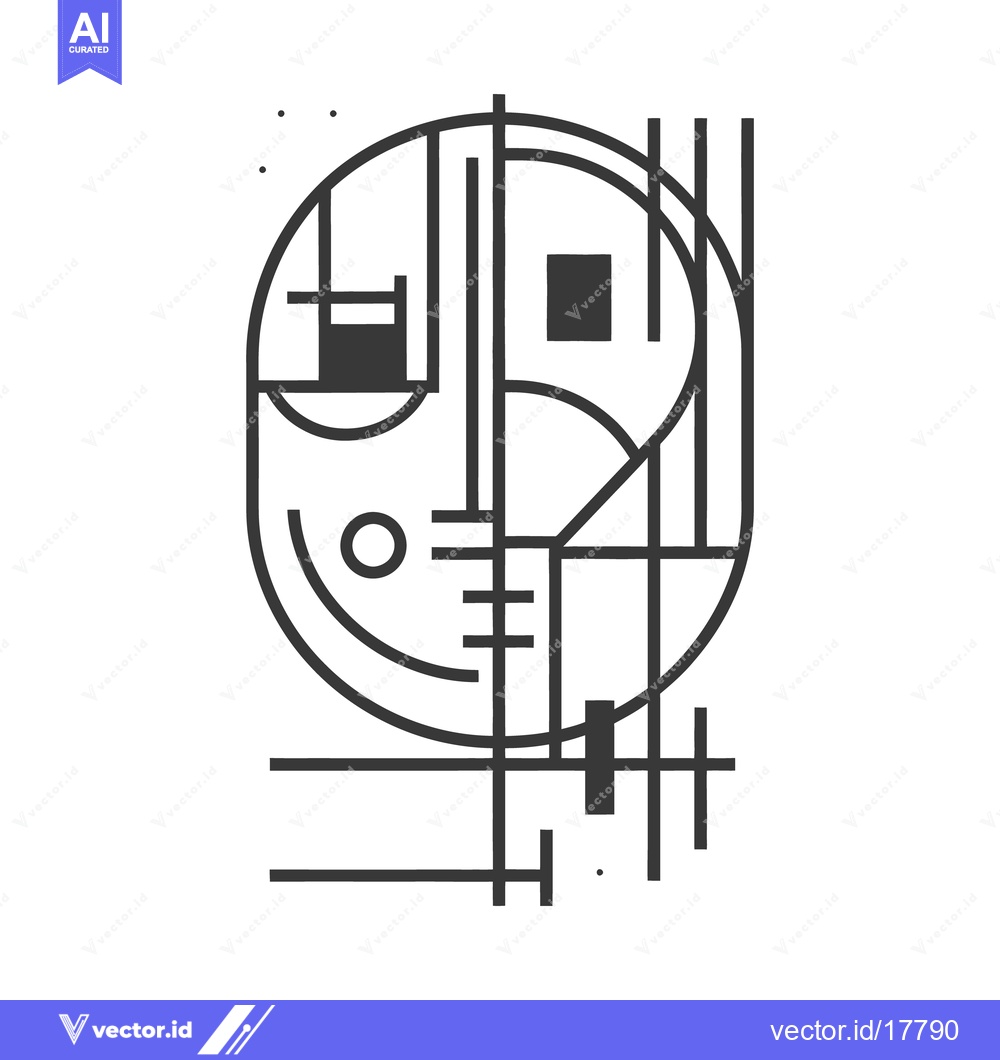 Premium Vector of A modern abstract geometric illustration representing a simple face