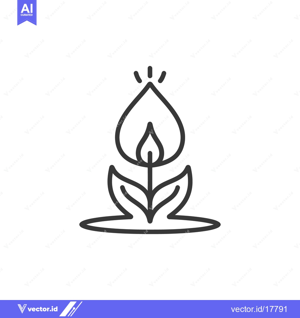Premium Vector dari Simple vector illustration depicting a blossoming flower with stylized