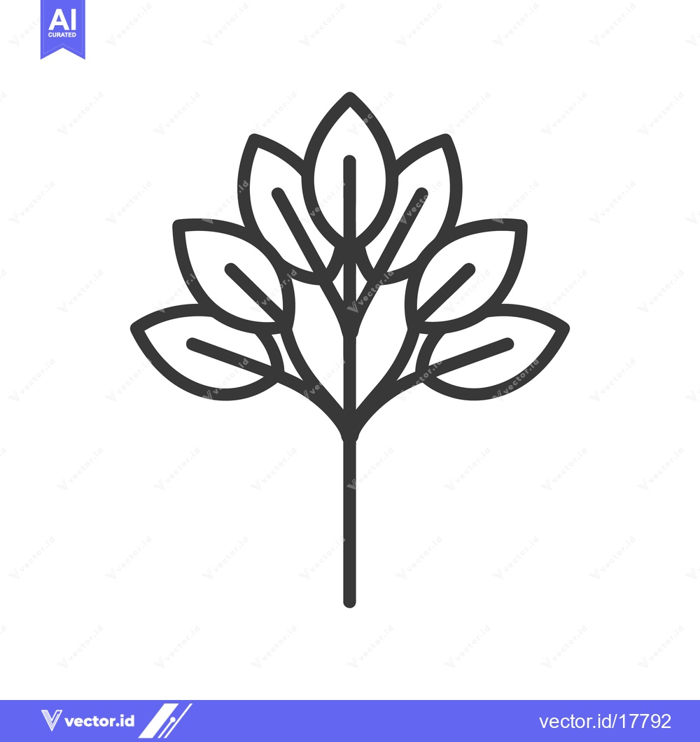Premium Vector dari Simple black and white illustration of a leafy branch pattern