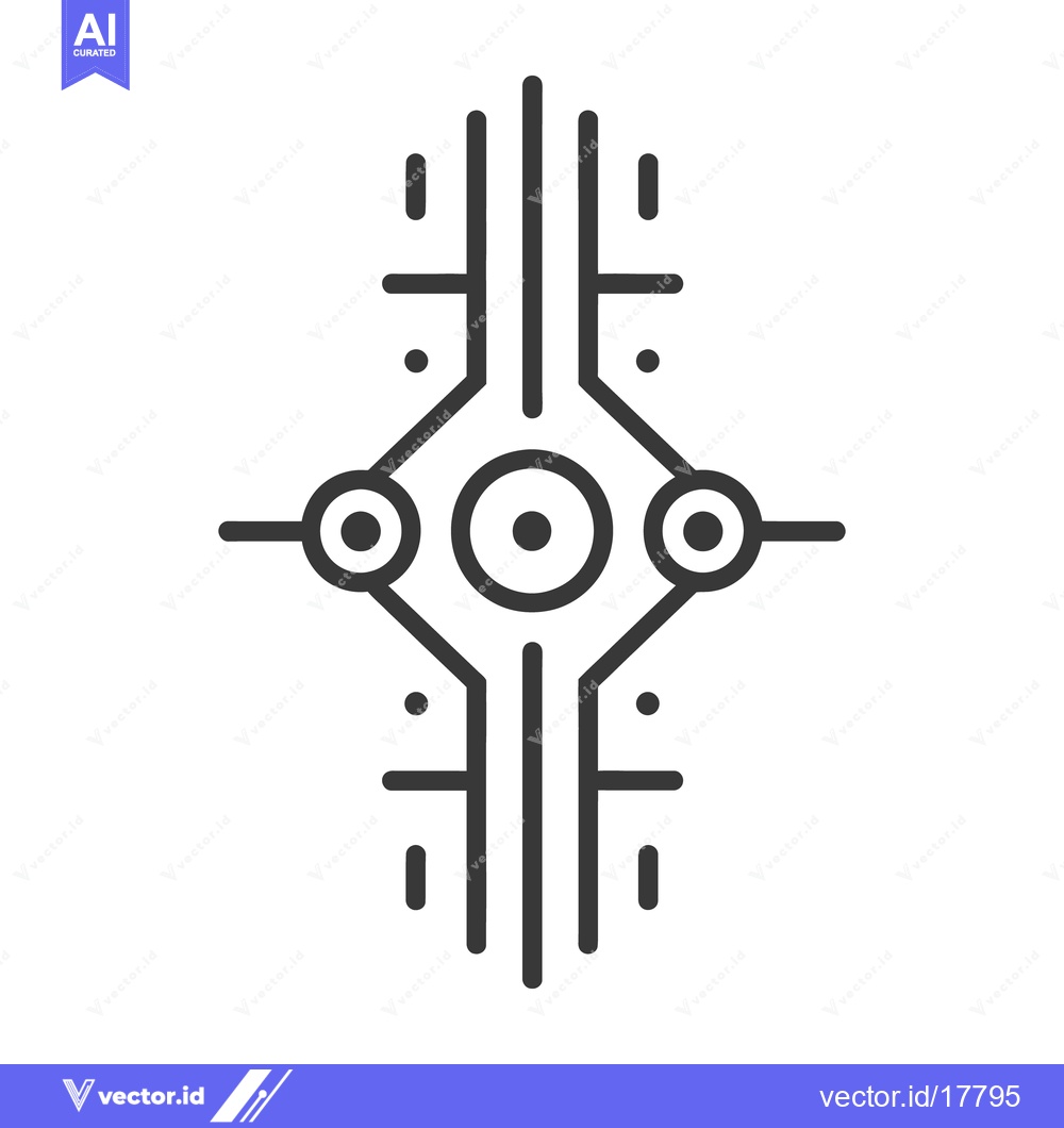 Premium Vector of A symmetrical abstract digital design with multiple interconnected ele