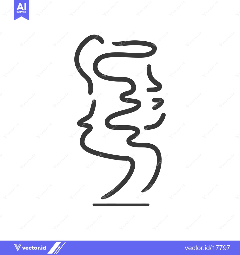 Premium Vector dari Two human faces depicted with a single continuous black line