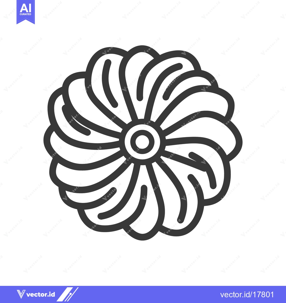 Premium Vector dari A simple black and white image of a stylized floral design