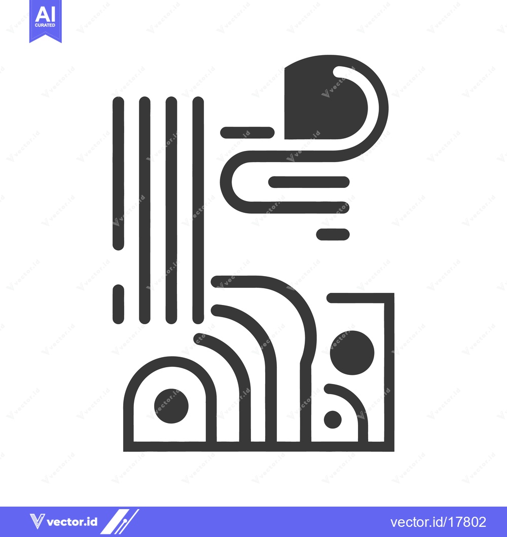 Premium Vector dari Geometric Abstract Artwork Depicting Lines Shapes and Circles Design