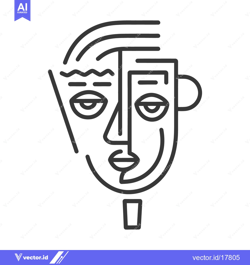 Premium Vector of Abstract Line Drawing Depicting a Facial Expression Design