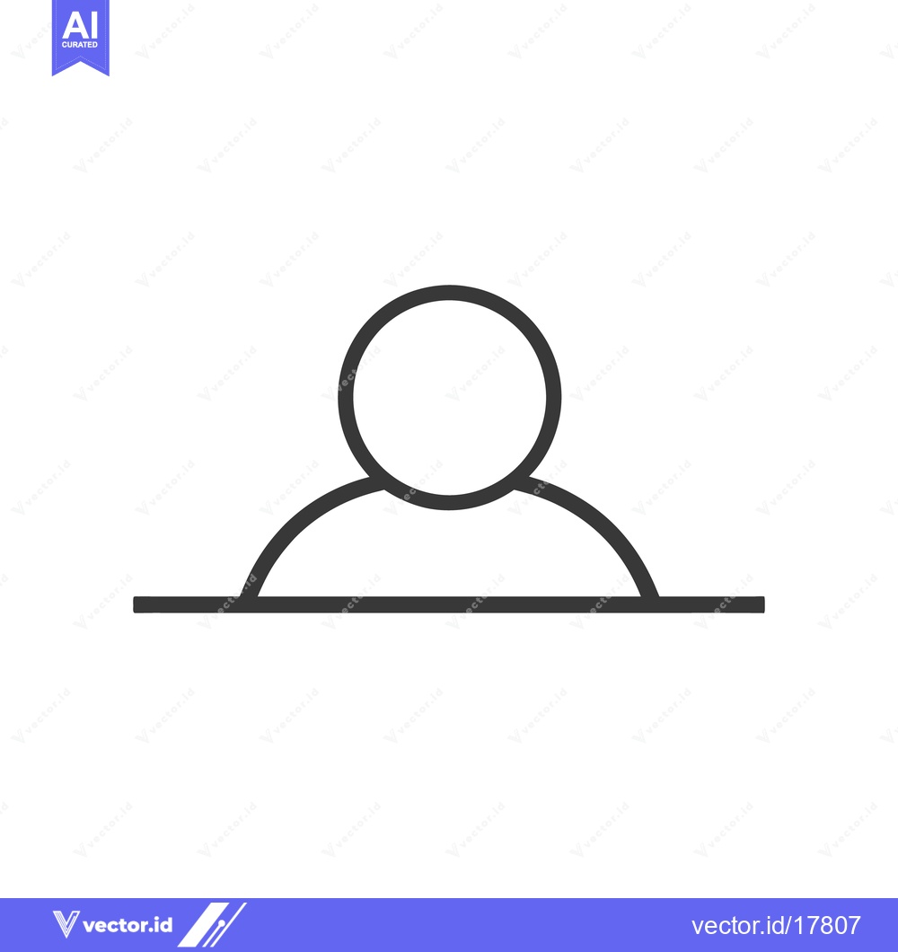 Premium Vector dari Simple line drawing representing a person standing behind a desk