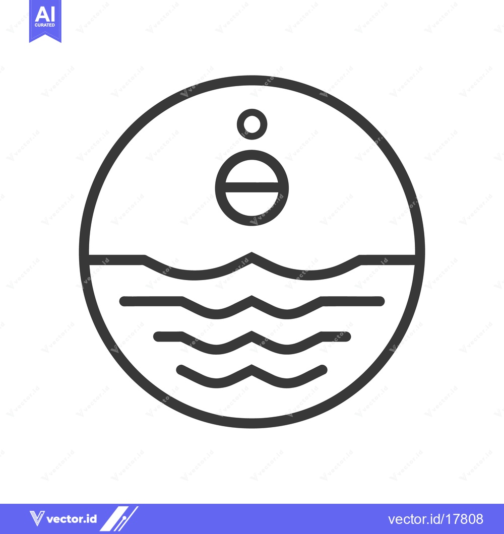 Premium Vector dari A minimal graphic representation of a sun and waves