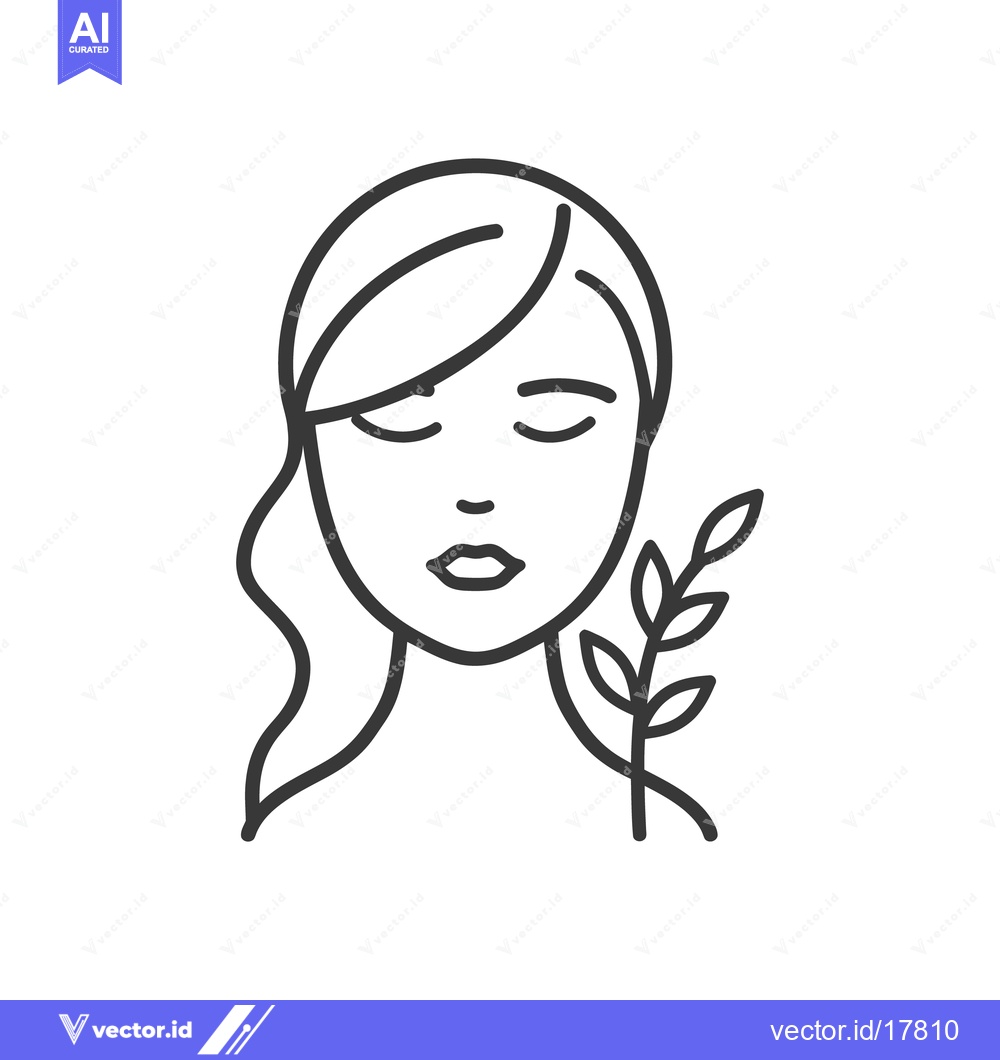 Premium Vector of A simple line drawing of a woman with closed eyes