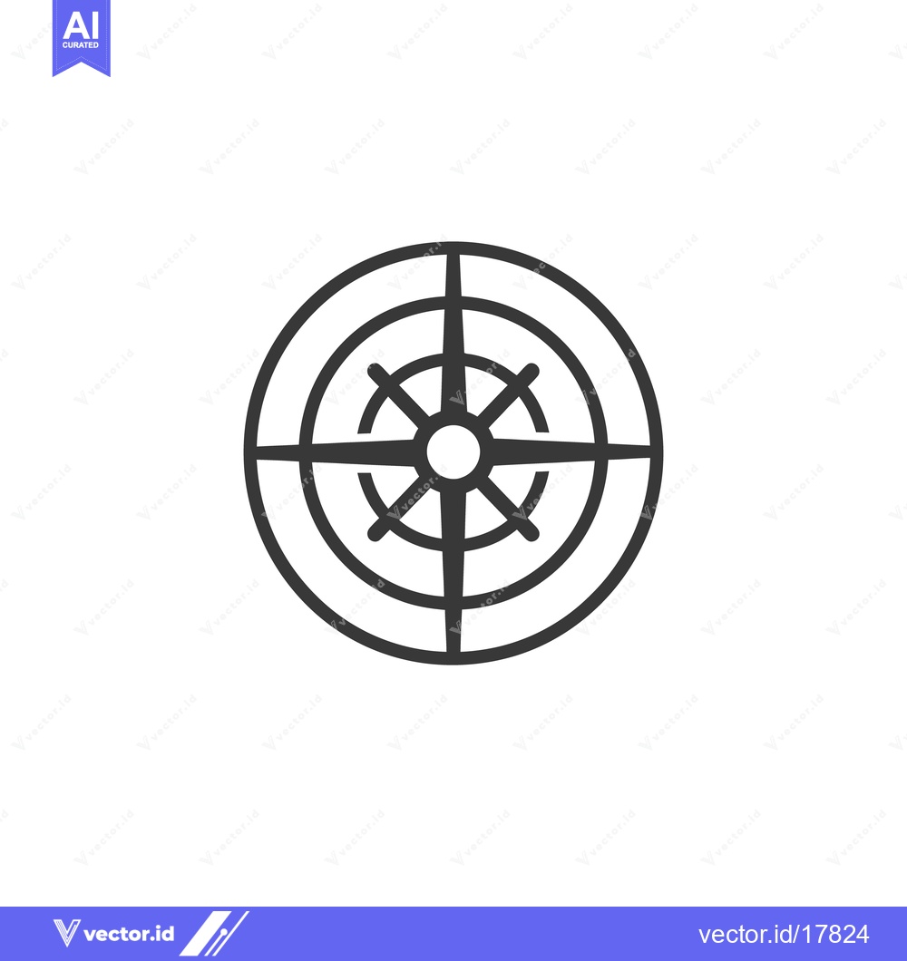 Premium Vector of A graphic depiction of a navigation compass with its markings