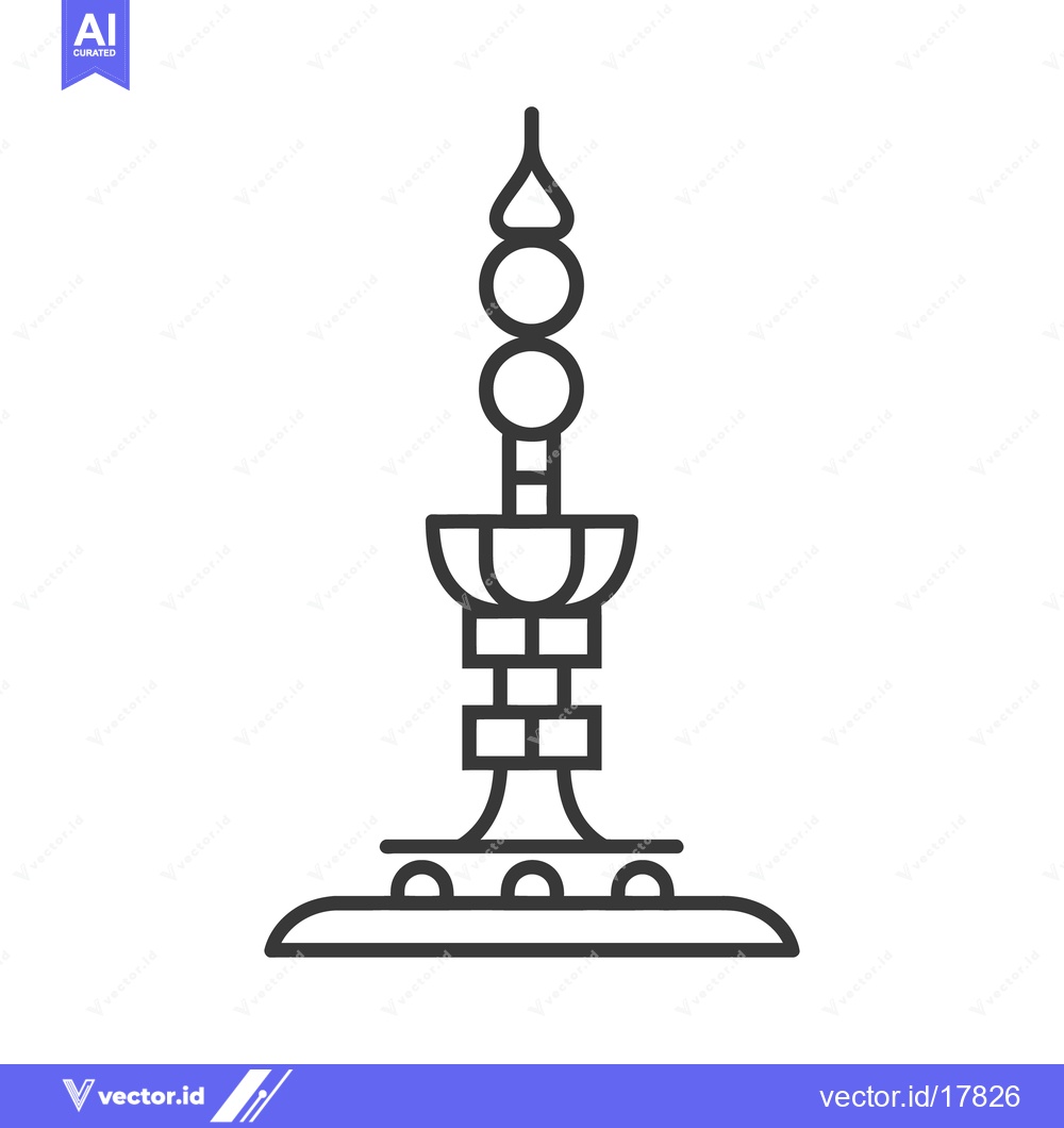 Premium Vector of A detailed outlined illustration of an abstract stylized tower