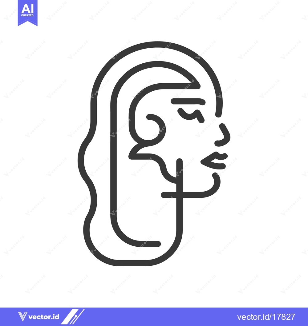 Premium Vector dari A simple line drawing depicting the side profile of a woman