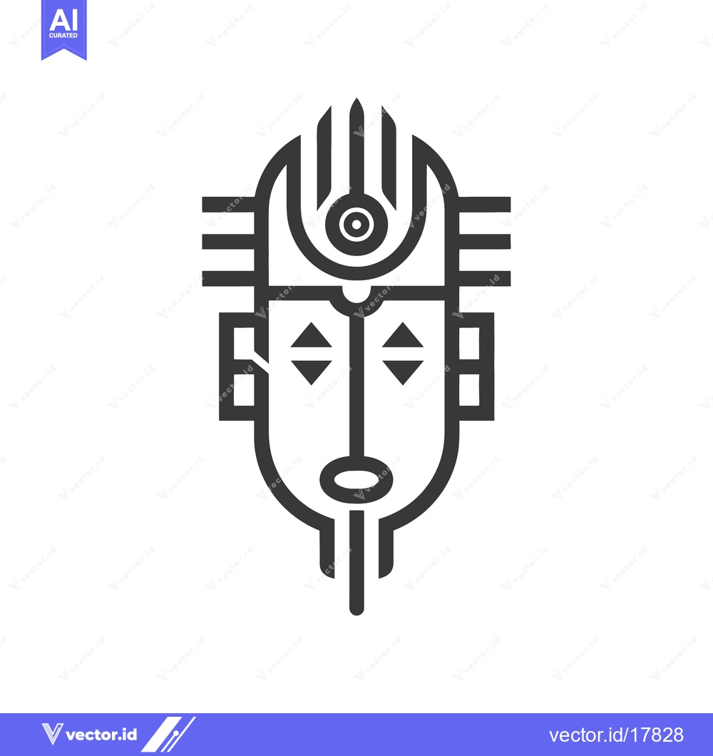 Premium Vector dari A simple graphic black and white depiction of a mask