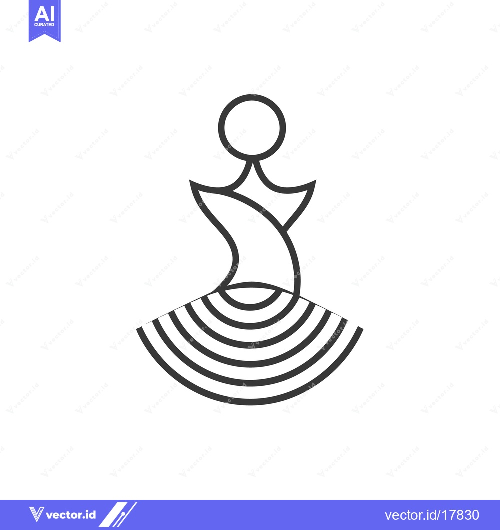 Premium Vector dari A Simple Black and White Line Drawing of a Figure
