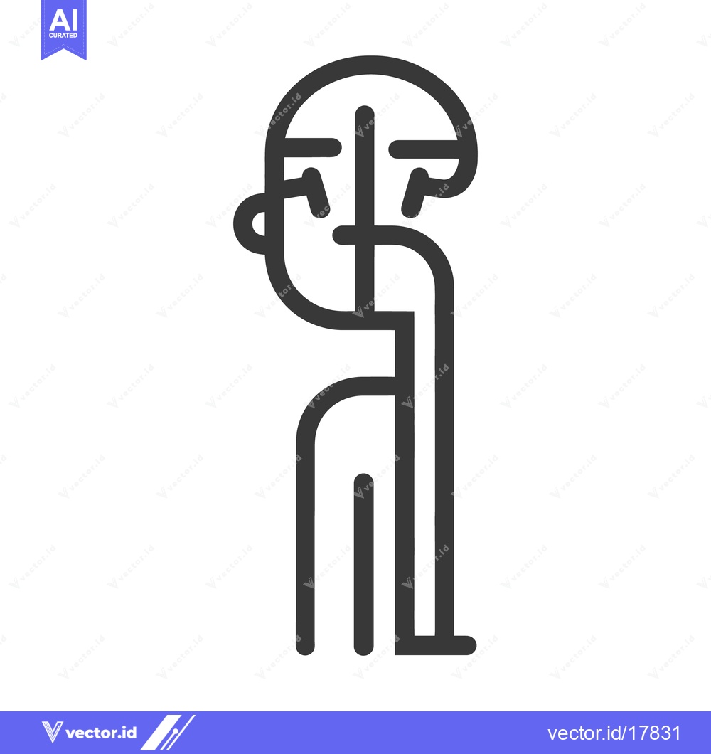 Premium Vector of A simple line art illustration of a human figure in a pose