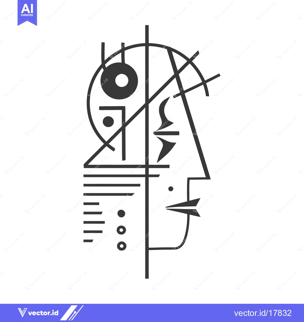 Premium Vector dari Abstract geometric graphic illustration of a human face profile