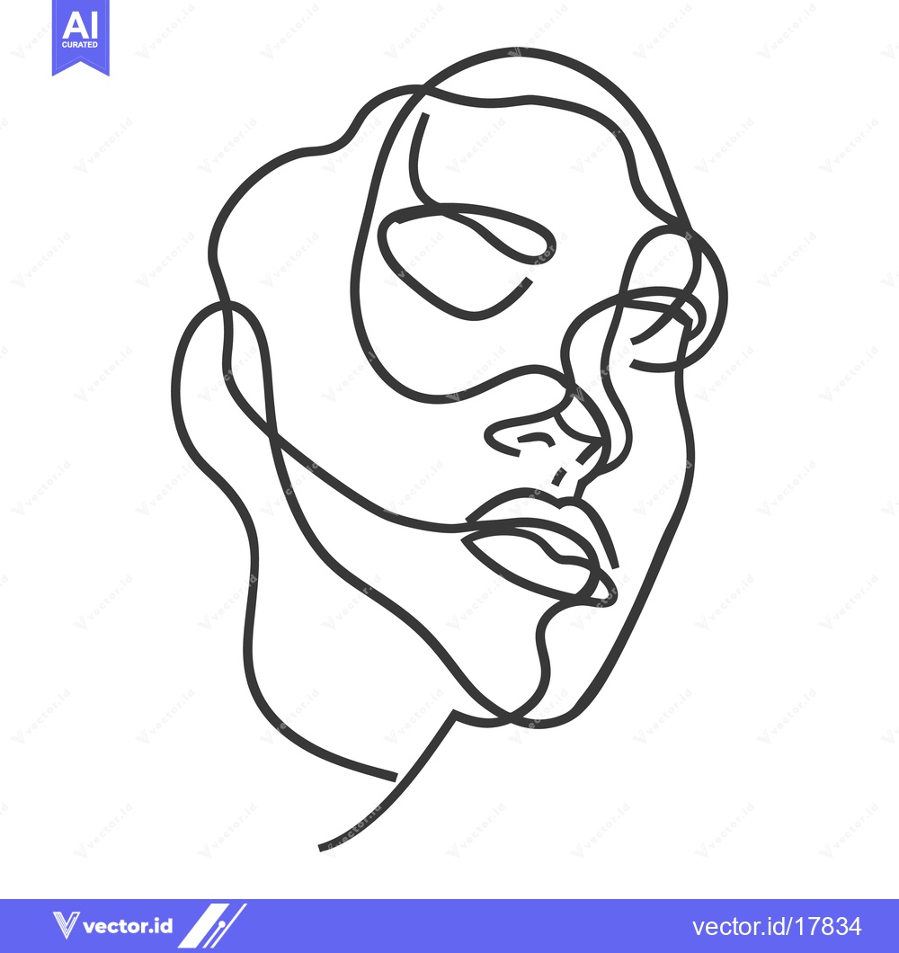 Premium Vector of A single continuous line drawing depicting a human face