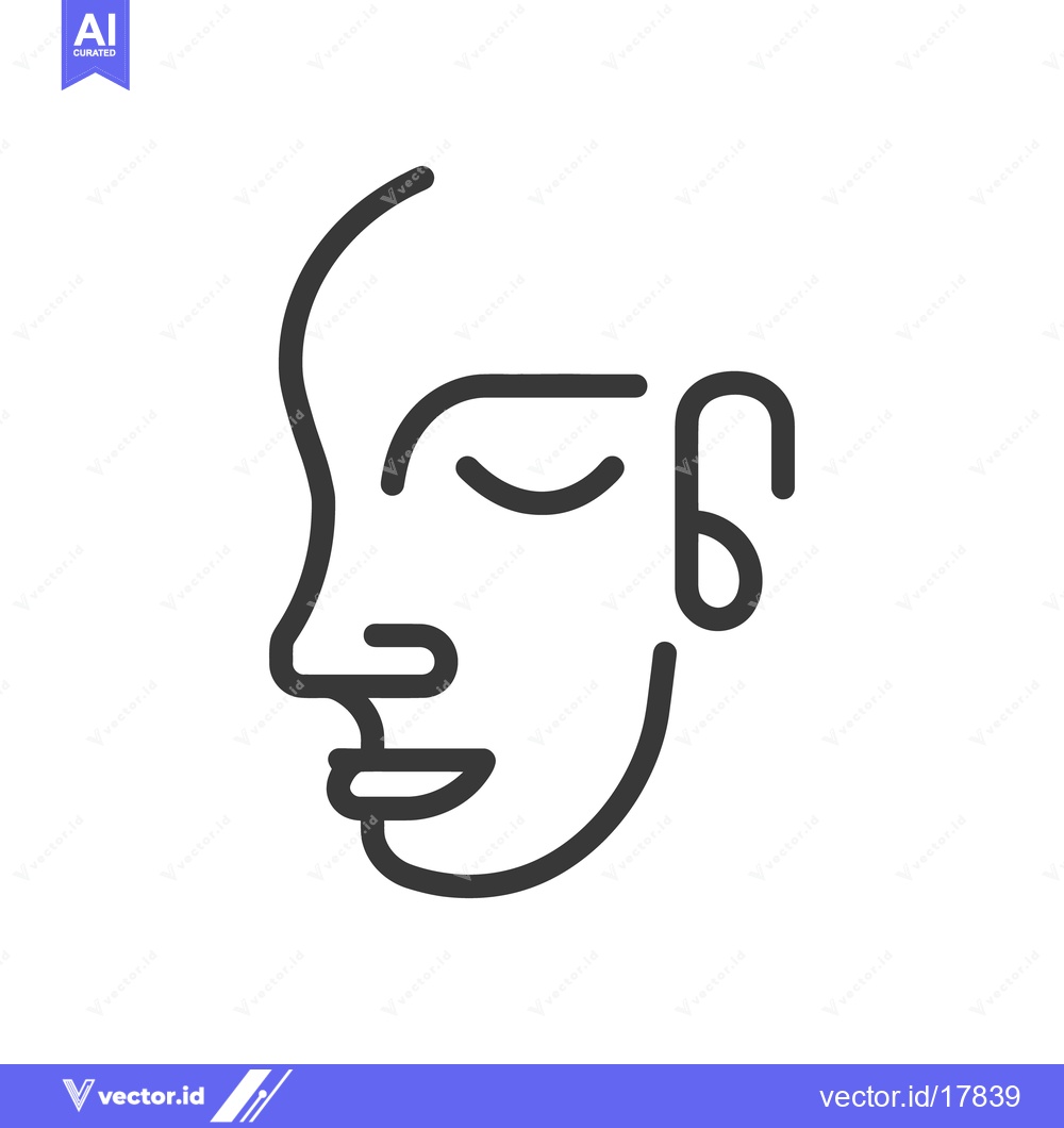Premium Vector of The simplistic illustration of a face features line art design