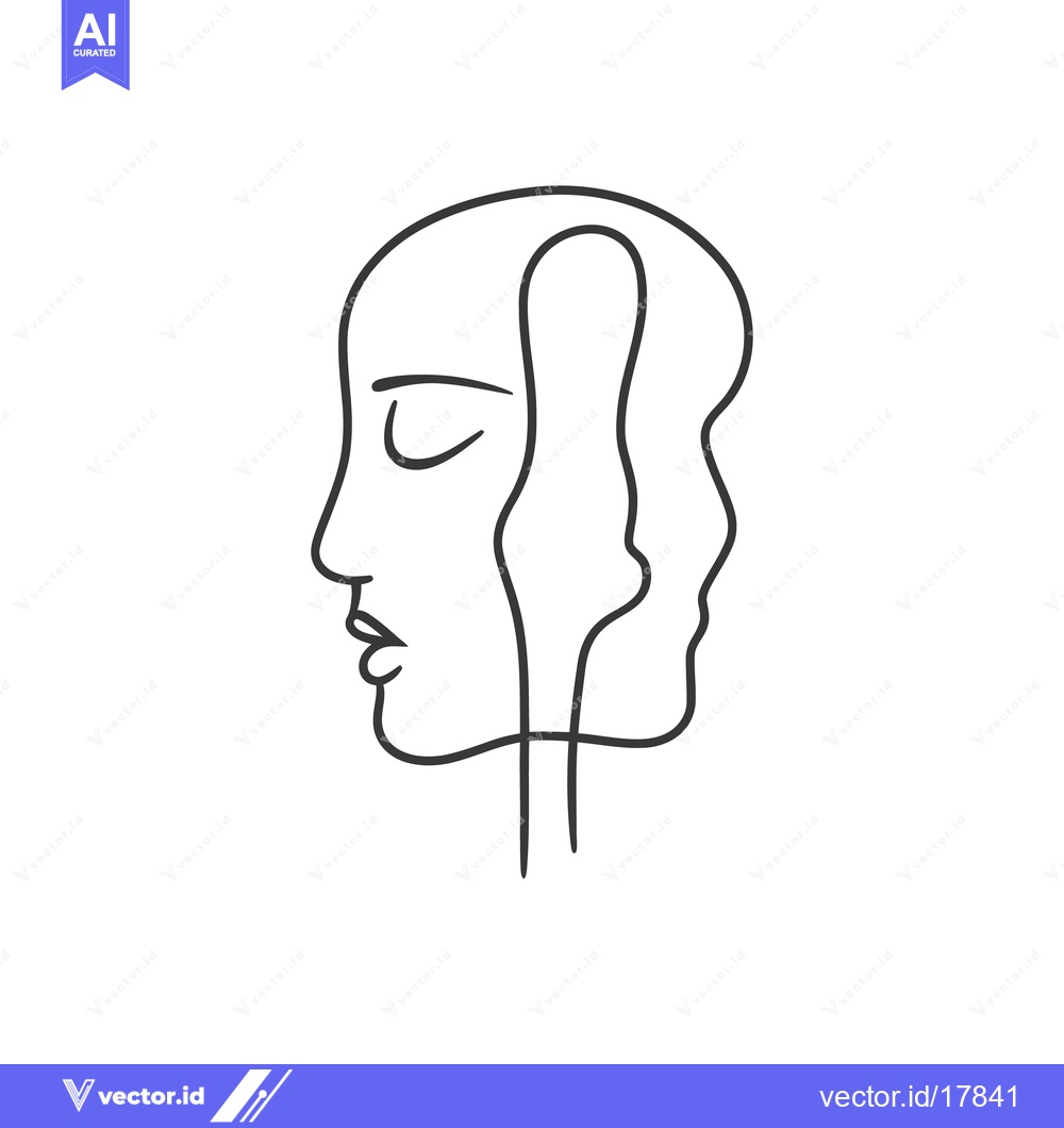 Premium Vector dari A minimalist linear illustration of two connected human faces