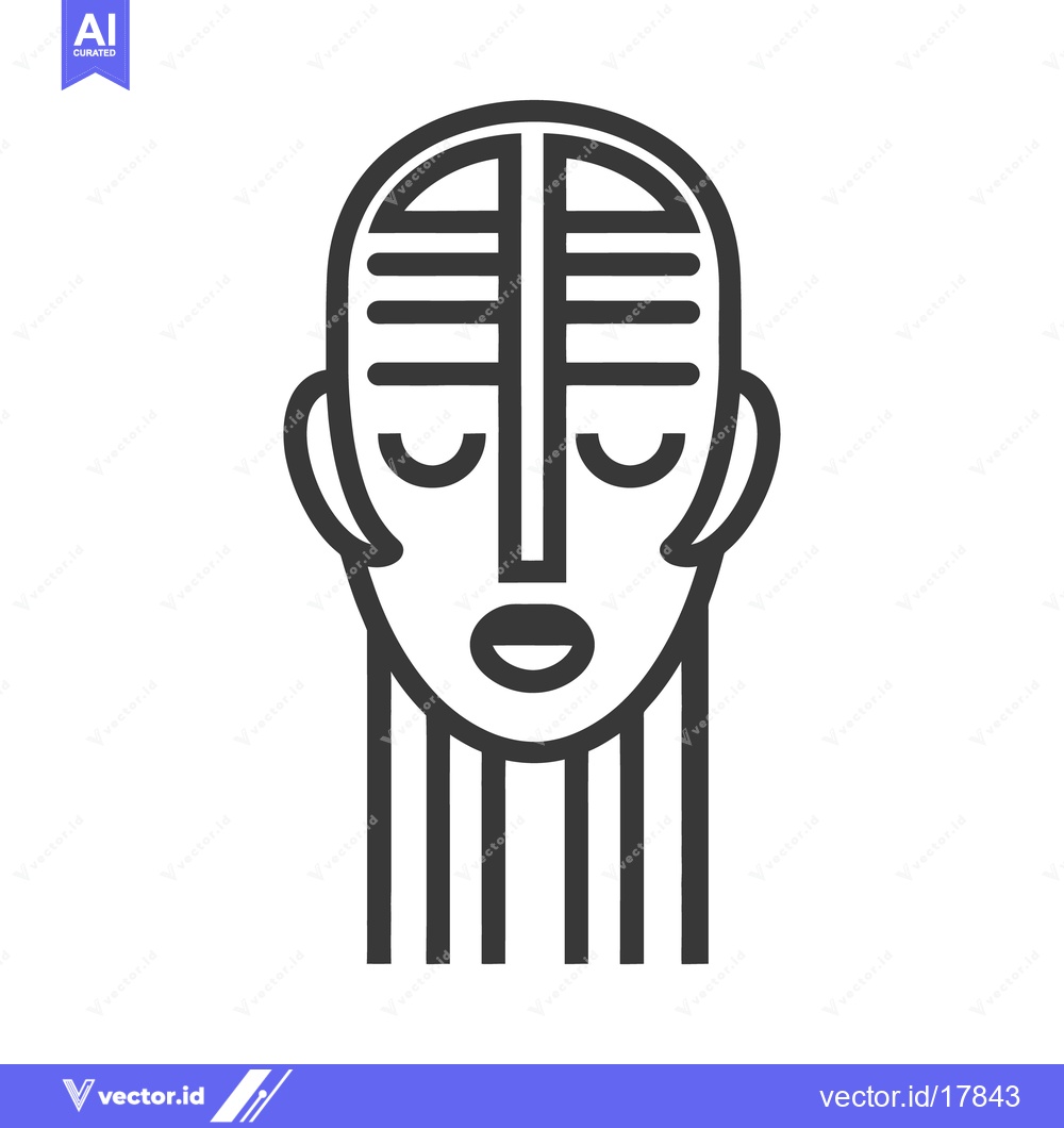 Premium Vector of An abstract geometric drawing of a human head in a line art style