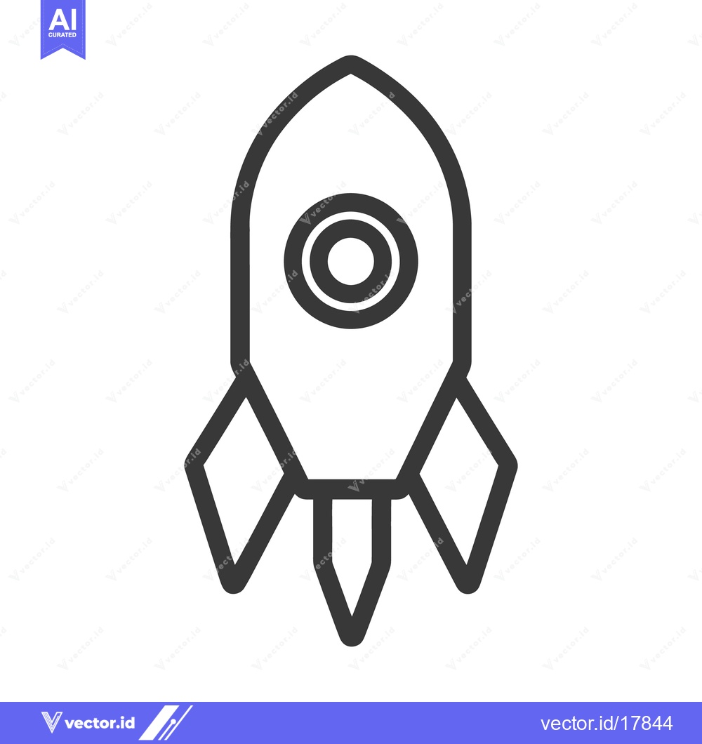 Premium Vector dari A simple outlined vector image of a spacecraft rocket
