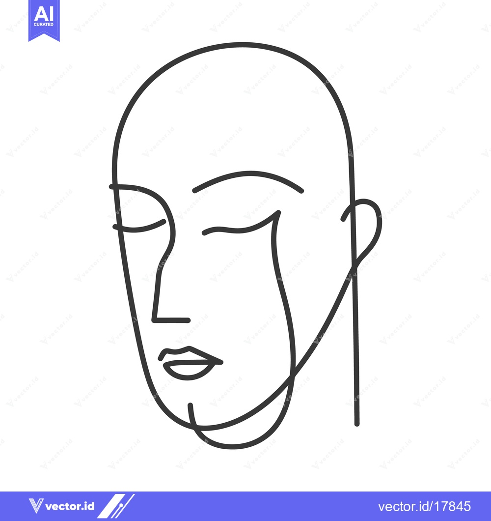 Premium Vector dari A minimalist depiction of a human face crying tears visibly