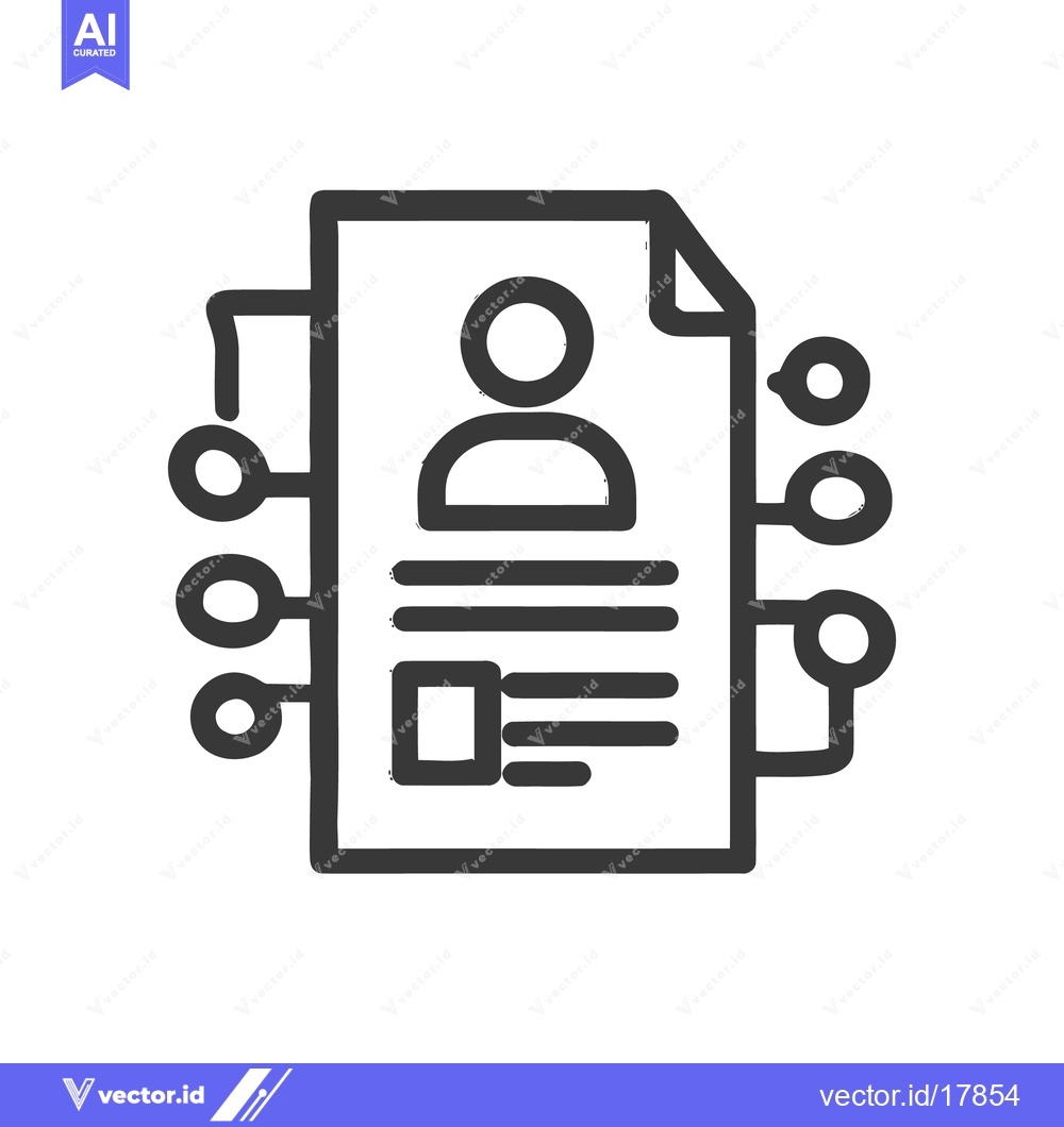 Premium Vector of Connected Profile:  Data-Driven Personnel Icon Graphic
