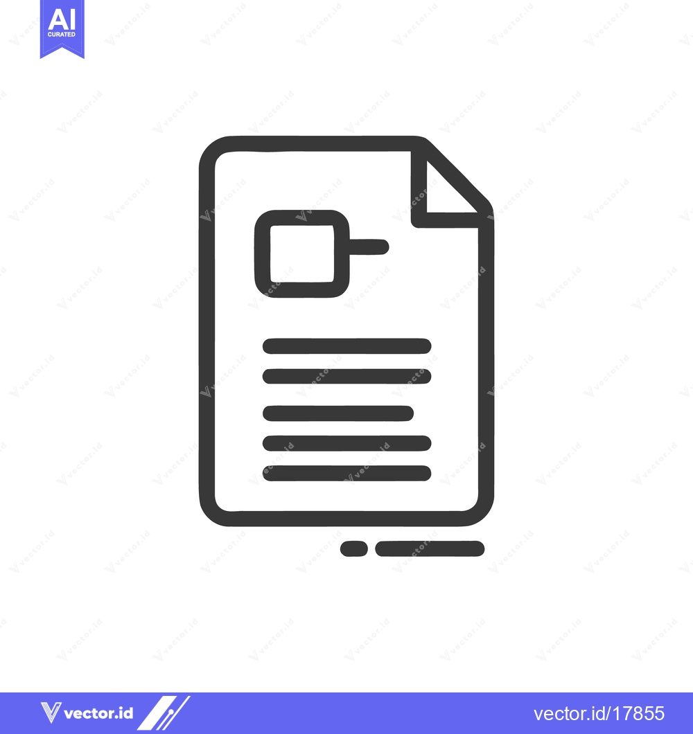 Premium Vector dari Simple Document Icon with Rounded Lines and Folded Corner Detail