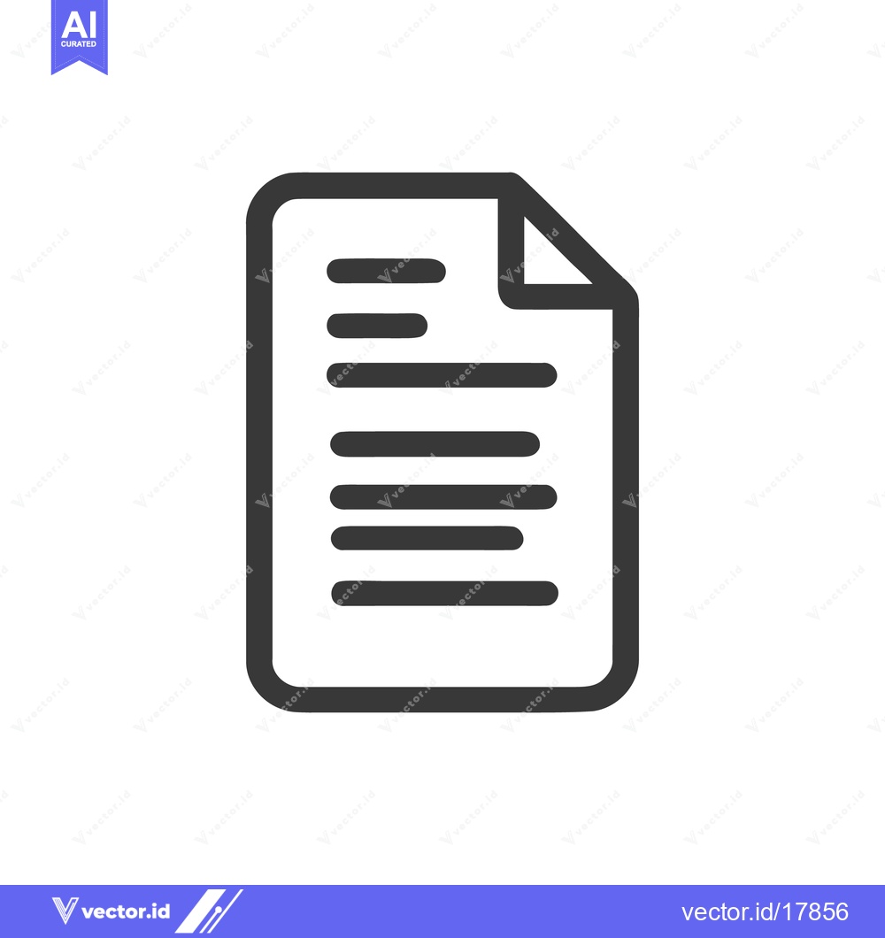Premium Vector dari Minimalist Document Icon with Folded Corner and Text Lines