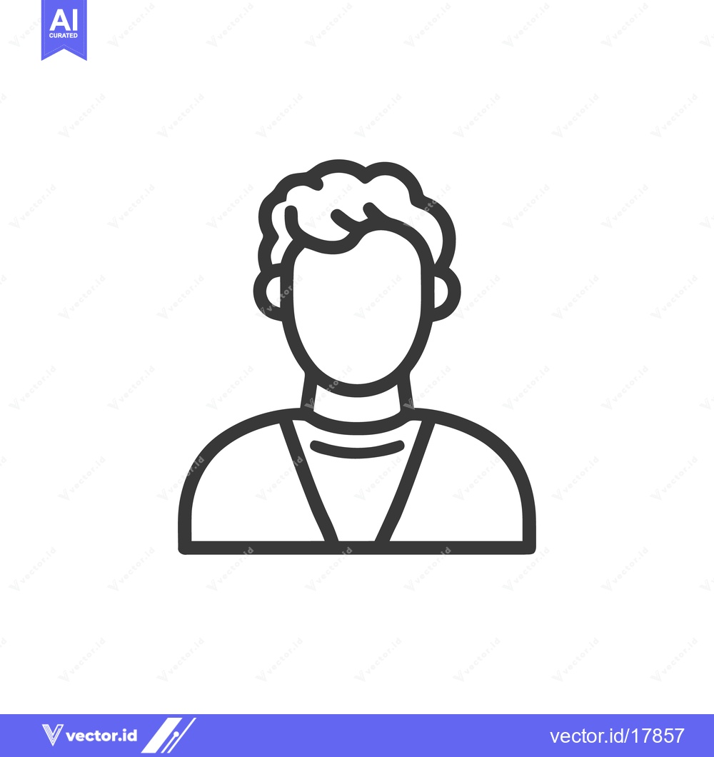 Premium Vector dari Simple Line Art Portrait: Faceless Figure with Curly Hair and Minimali