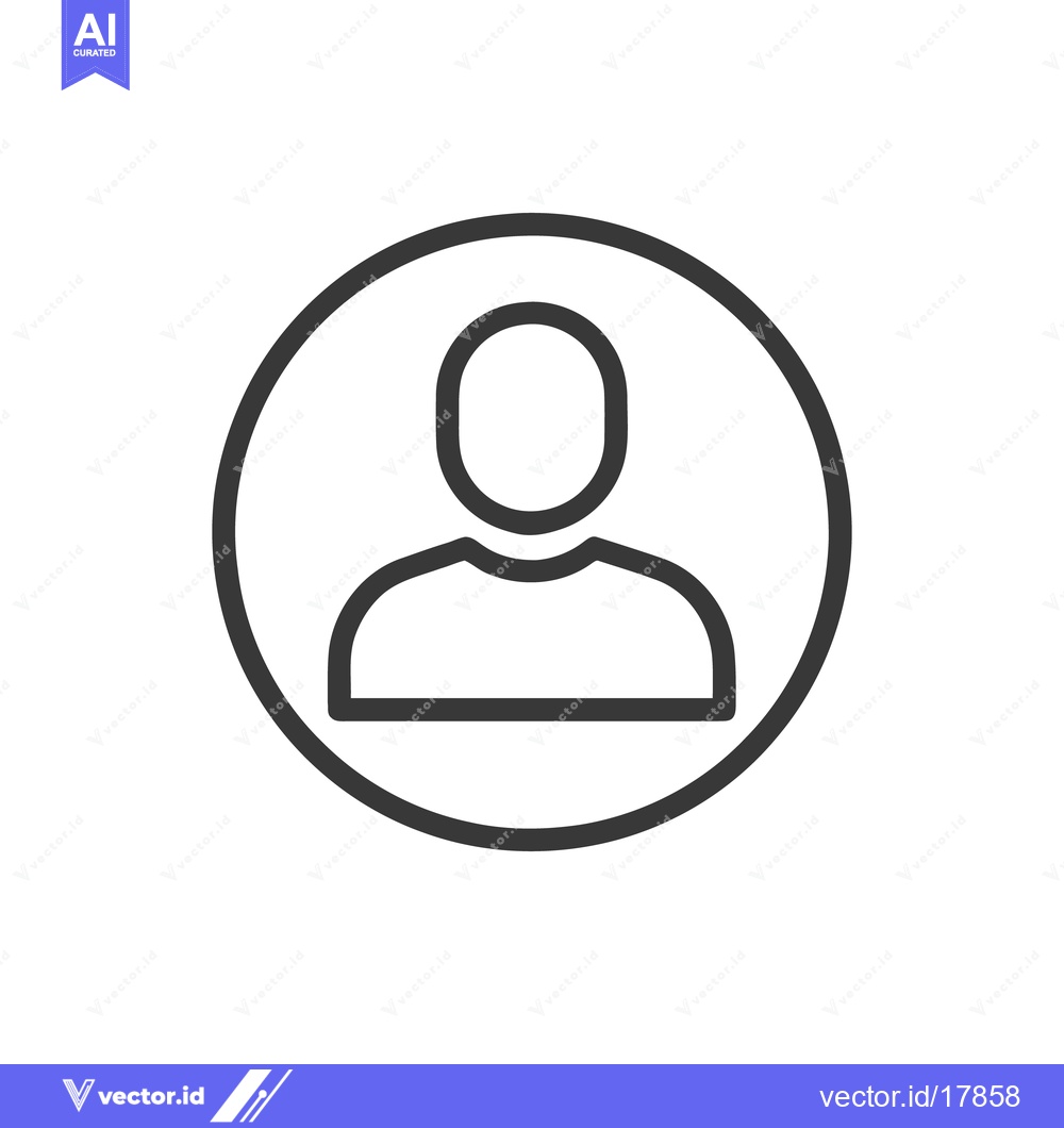 Premium Vector dari Minimalist User Icon: Simple Outline Person Silhouette in Circle.
