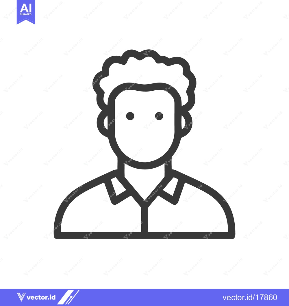 Premium Vector dari Minimalist Line Art Portrait: Curly Hair, Simple Design, Modern Iconog